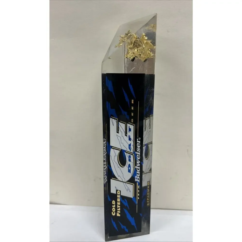 Vintage Bud Ice Draft Beer Tap Handle 10” Acrylic Gold Eagle Anheuser Busch